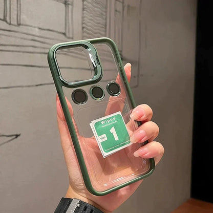 Luxury Camera Lens Flip Bracket Stand Case For iPhone 15 & iPhone 14 Series