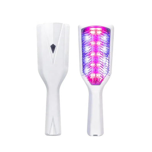 LED Hair Growth Brush Red blue light vibration hair growth comb