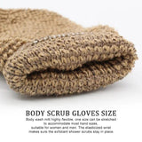 Eco Friendly Natural Hemp Exfoliating Bath Mitt Glove Jute Bath Sponge Scrubbing Hemp Glove (Pair)