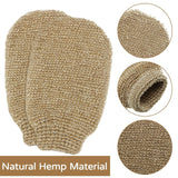 Eco Friendly Natural Hemp Exfoliating Bath Mitt Glove Jute Bath Sponge Scrubbing Hemp Glove (Pair)