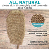 Eco Friendly Natural Hemp Exfoliating Bath Mitt Glove Jute Bath Sponge Scrubbing Hemp Glove (Pair)