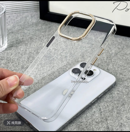 Anti Yellow PC Metal Transparent iPhone Case