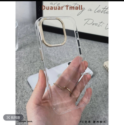 Anti Yellow PC Metal Transparent iPhone Case
