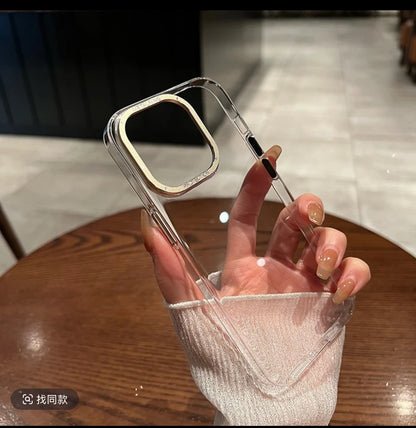Anti Yellow PC Metal Transparent iPhone Case
