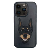 Santa Barbara Polo & Racquet Club ® Luxury Curtis Series Leather Case for iPhone 15 Series - Dog (Black)