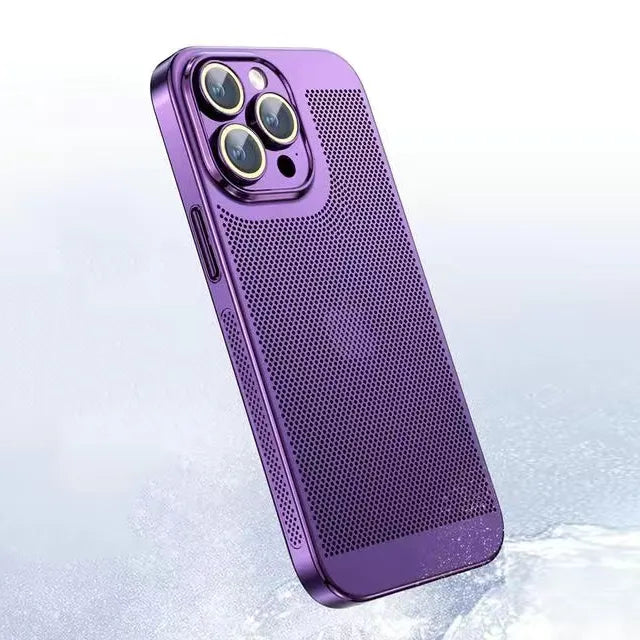 Latest Titanium Ultra-thin Ice Sense Cooling Mesh Phone Case For iPhone