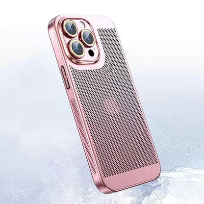 Latest Titanium Ultra-thin Ice Sense Cooling Mesh Phone Case For iPhone