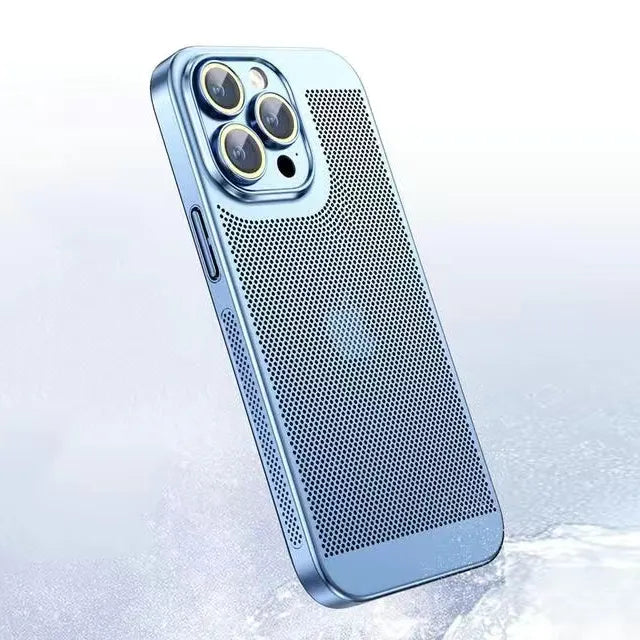 Latest Titanium Ultra-thin Ice Sense Cooling Mesh Phone Case For iPhone