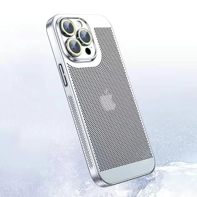 Latest Titanium Ultra-thin Ice Sense Cooling Mesh Phone Case For iPhone