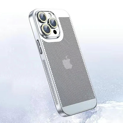Latest Titanium Ultra-thin Ice Sense Cooling Mesh Phone Case For iPhone