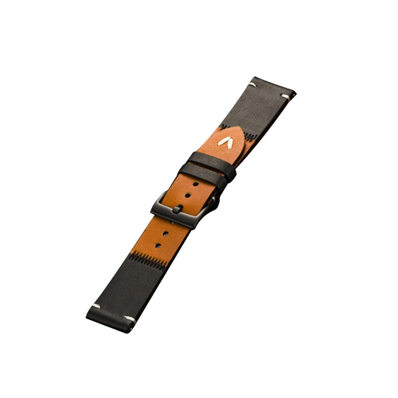 Orange & Black Leather Strap